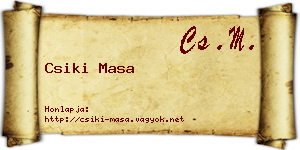 Csiki Masa névjegykártya
